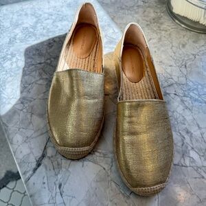 Banana Republic Metallic Linen Gold Espadrilles 7.5 New